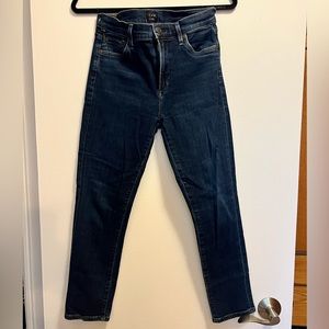 Citizens of Humanity Rocket Crop High-rise Skinny Dark Wash